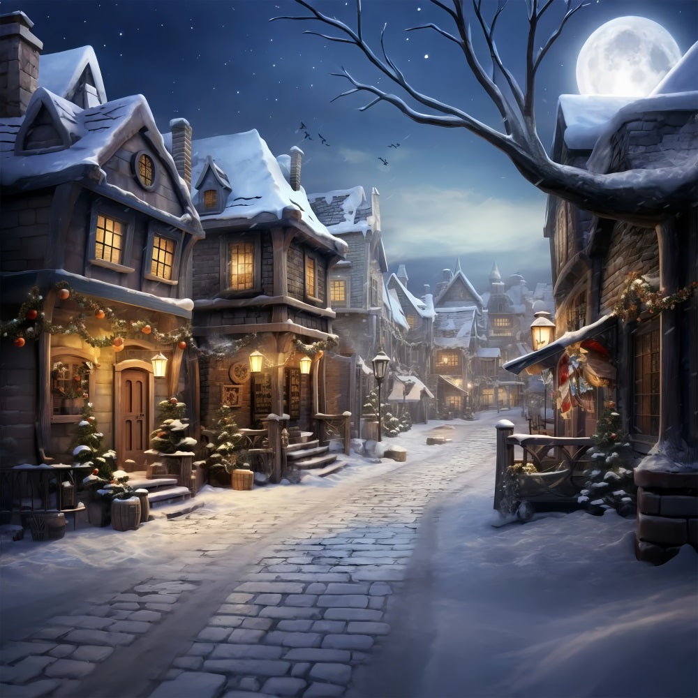 Luci Lampeggianti Sullo Sfondo Di Winter House Street BRP9-338