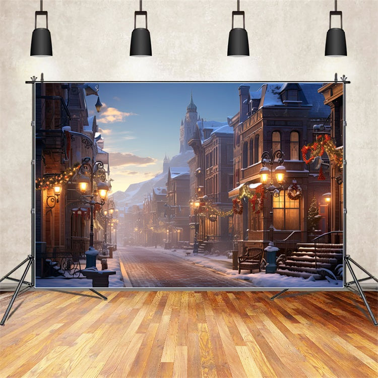 Strada Tranquilla Illuminazione Soffusa Sfondo Invernale Di Strada BRP9-339