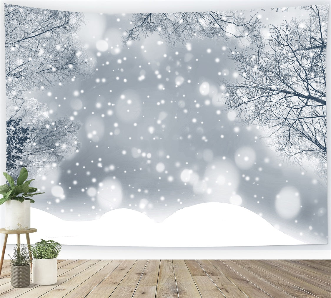 Scintillante Sfondo Invernale Con Fiocchi Di Neve Ghiacciati BRP9-344