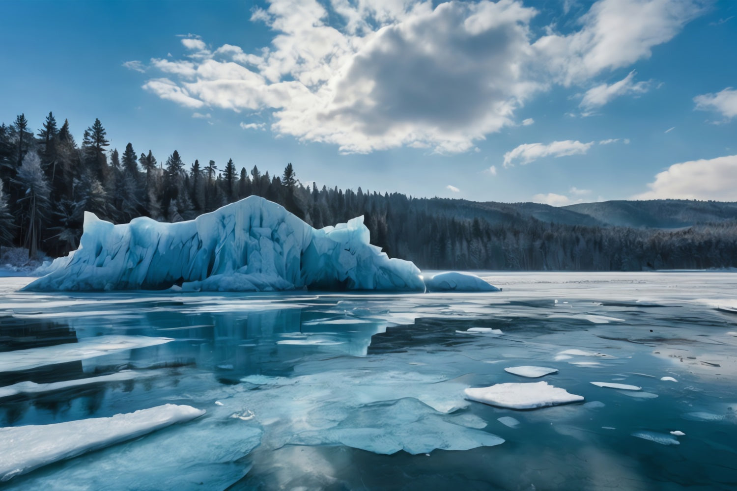 Sfondo Di Acque Cristalline Del Paesaggio Ghiacciato Invernale BRP9-355