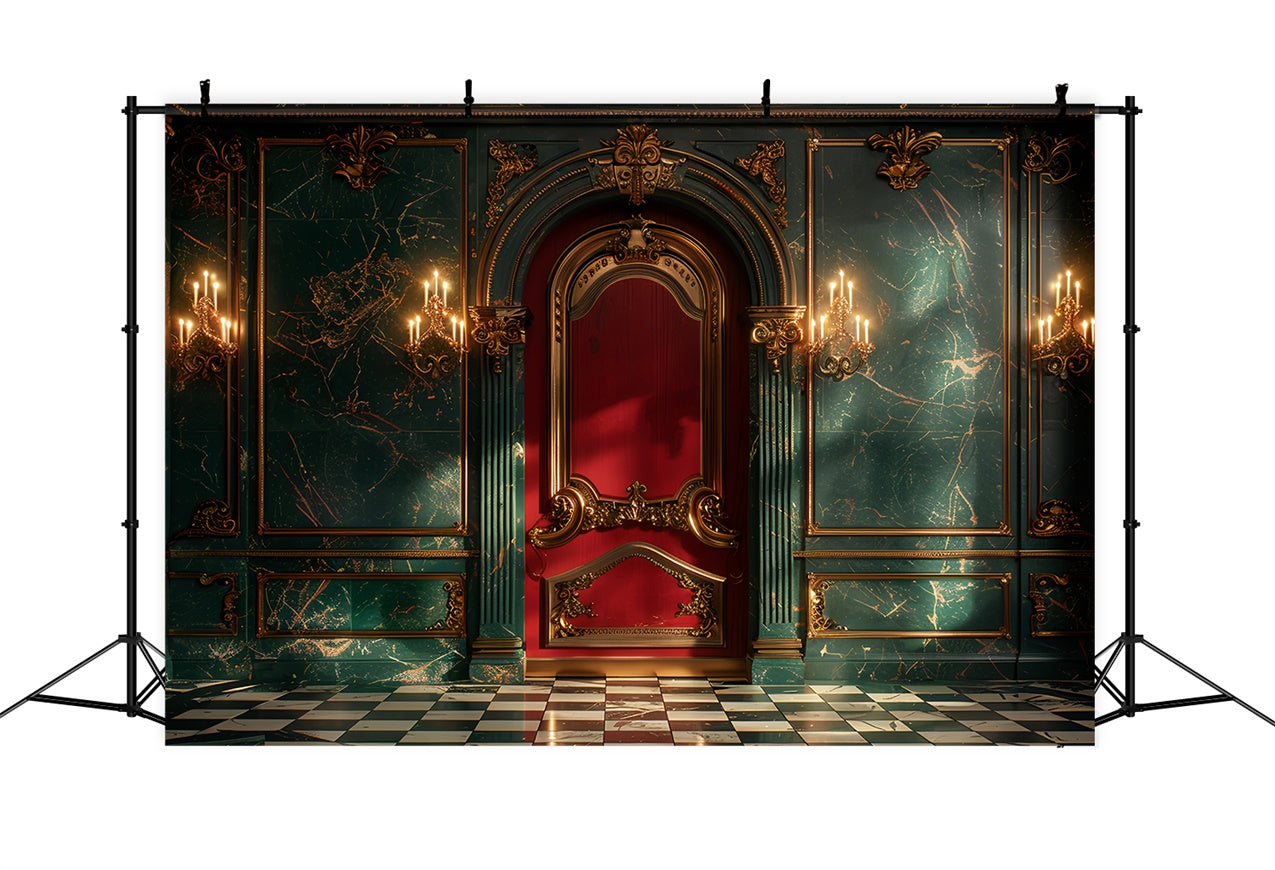 Corridoio Natalizio Di Lusso Con Sfondo Decorato Dorato BRP9-83