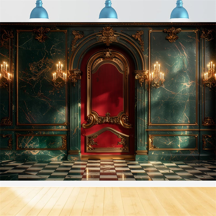 Corridoio Natalizio Di Lusso Con Sfondo Decorato Dorato BRP9-83