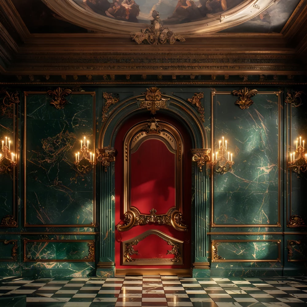 Corridoio Natalizio Di Lusso Con Sfondo Decorato Dorato BRP9-83