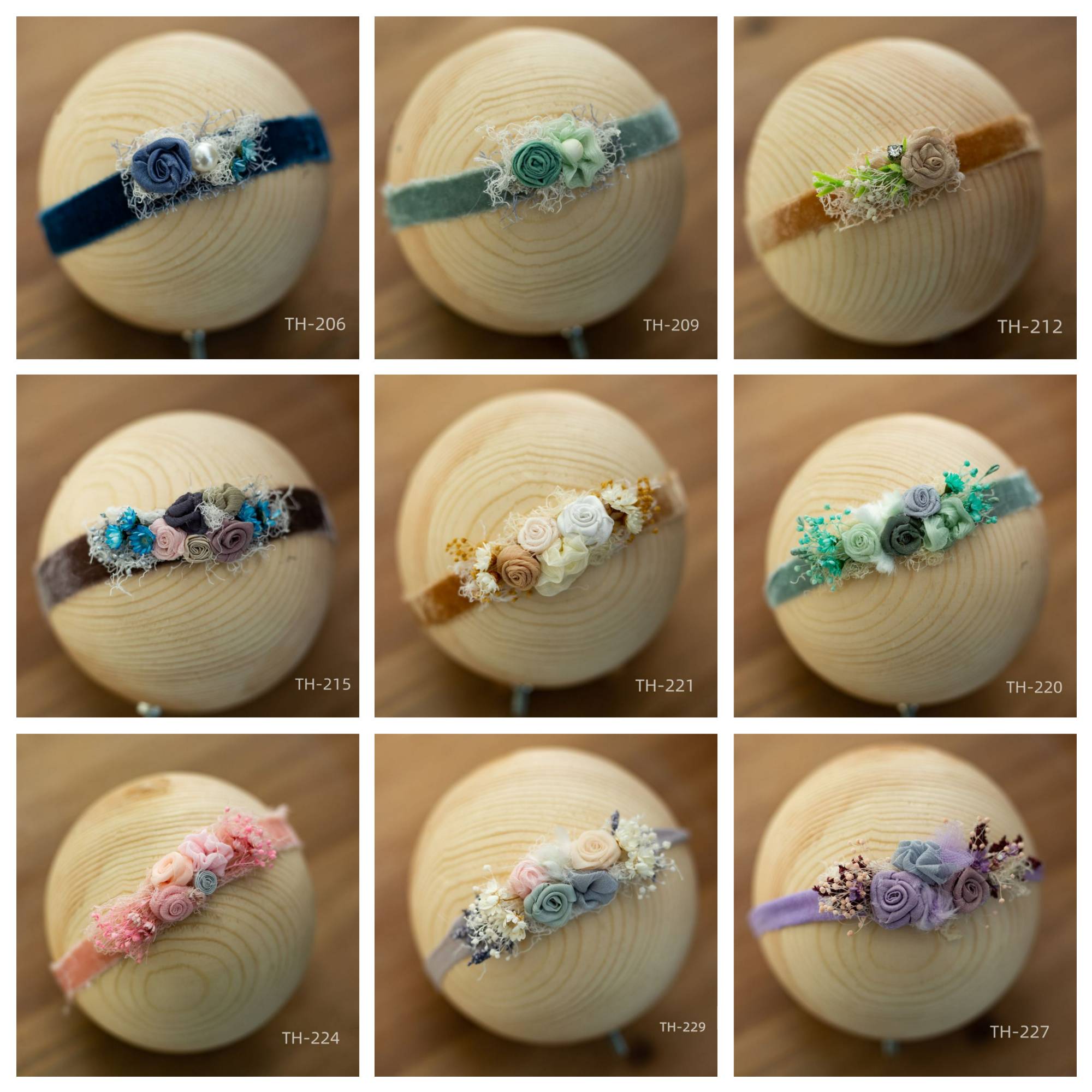 Accessori Per Capelli Con Fascia Per Capelli Con Perle E Fiori In Velluto Per Fotografia Neonata TH2