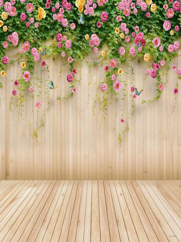 Beautiful Floral Wood Backdrops for Photo Booth F-1489