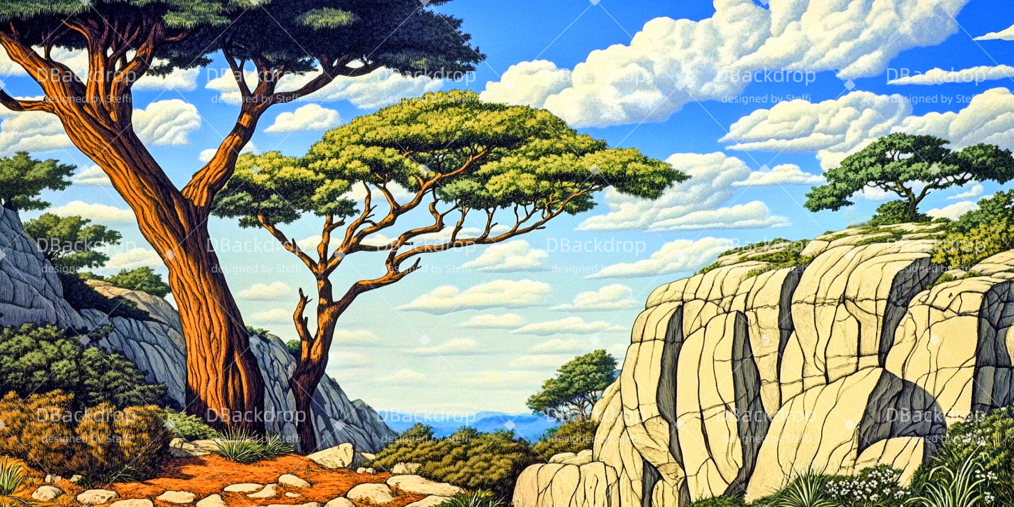 Fondale Per Palcoscenico Teatrale Jungle Canyon Dance Recital Background CSH510-T96