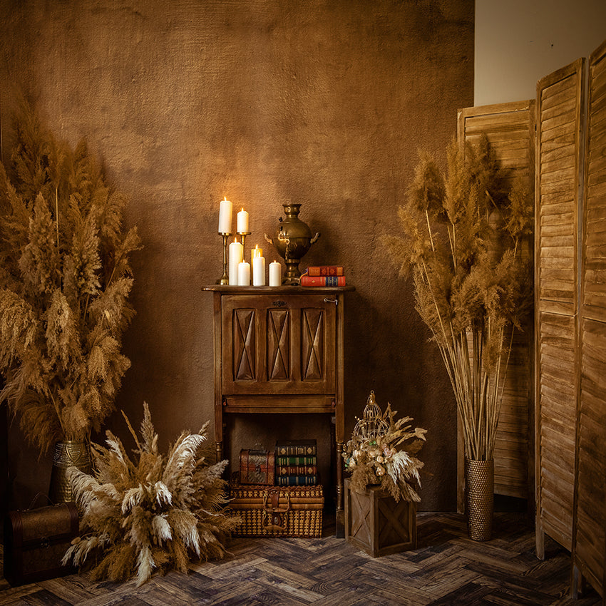 Sfondo Boho Screen Pampas Erba Vintage D1063