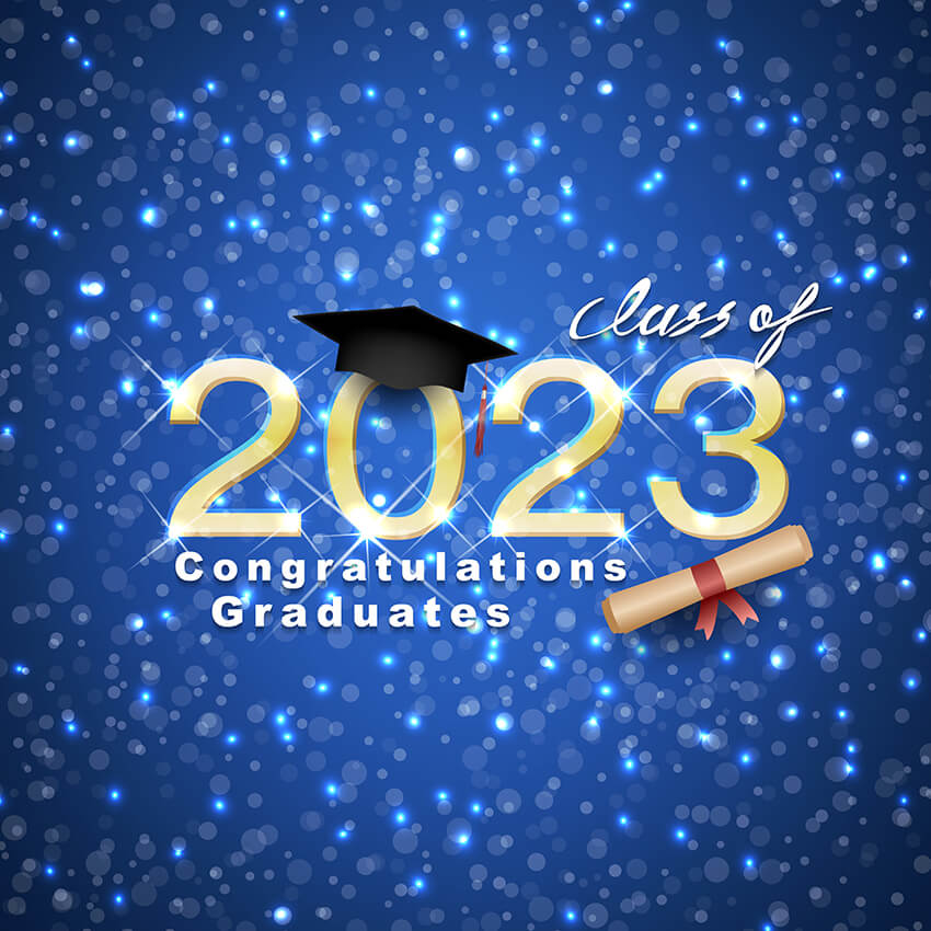 2023 Sfondo Di Laurea Blue Sparkle Congratulazioni D1083