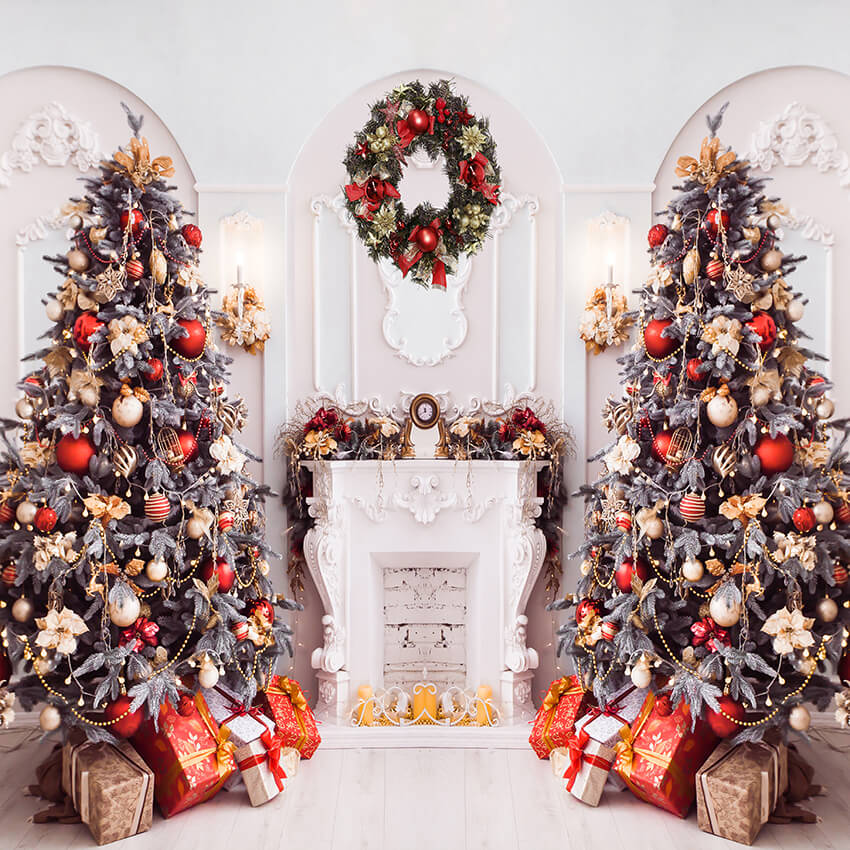 Accogliente Caminetto Albero Di Natale Regali Casa Sfondo D937