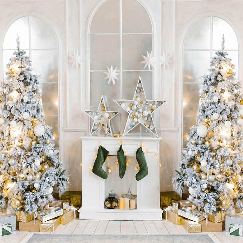 Calzini Per Albero Di Natale Porta Camino Fondale D940