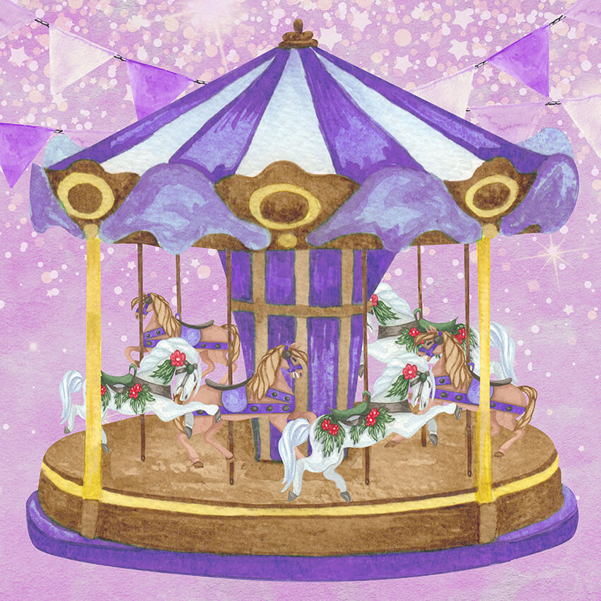 Fondale Fotografico Carousel Horse Cartoon D943