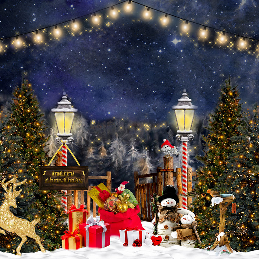 Sfondo Scatola Regalo Alce Di Buon Natale D967
