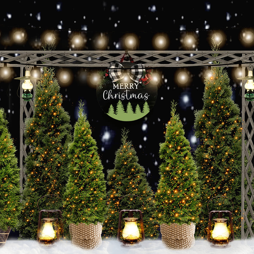 Sfondo Della Decorazione Dell'Albero Di Natale Della Strada D971