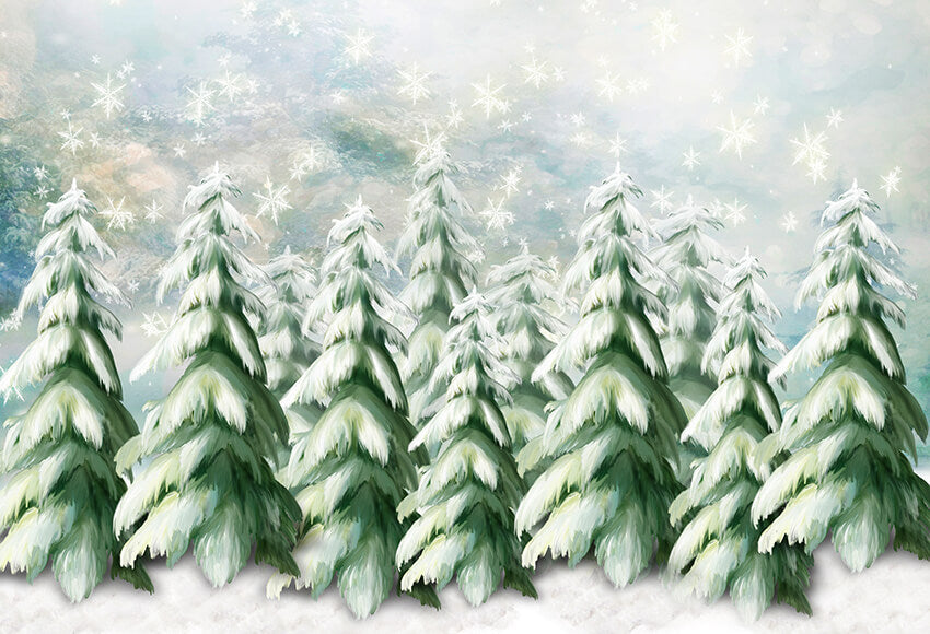 Sfondo Fotografico Con Neve Invernale E Abete D997
