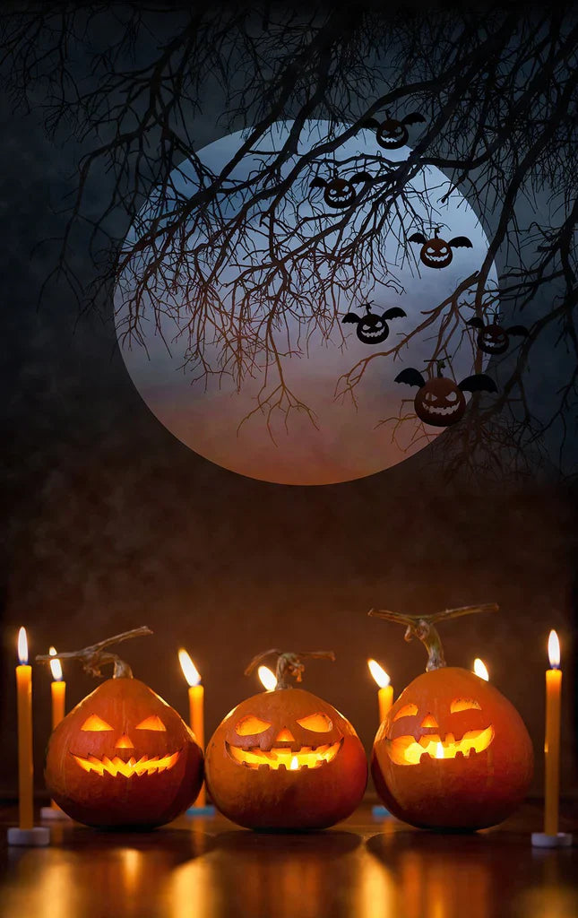 Sfondo Di Candele Lanterne Di Zucca Di Halloween DBD-P19112
