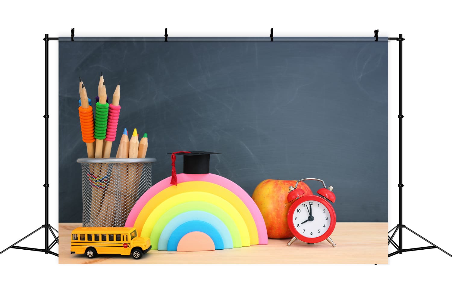 Sfondo Di Matite Da Scrivania In Legno Per Il Ritorno A Scuola DBD7-11