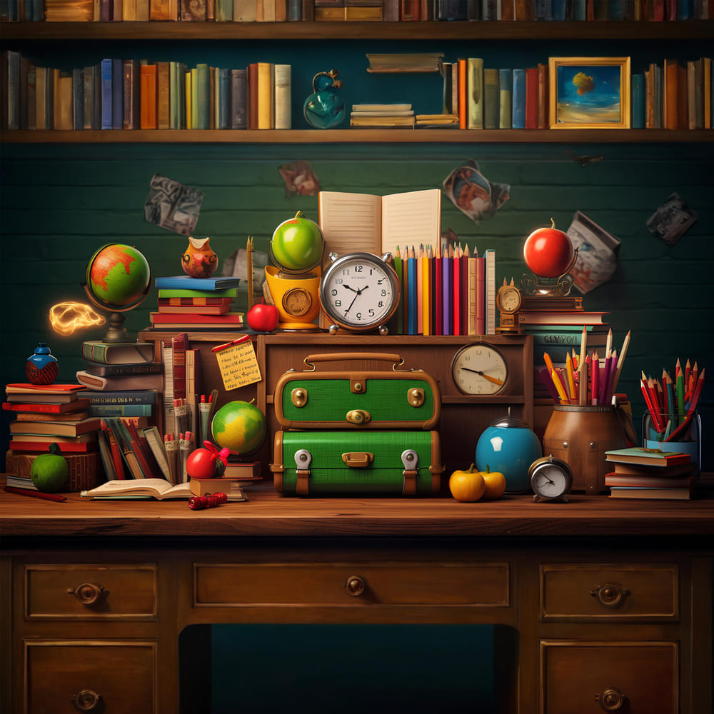 Libri Materiale Scolastico Fondale Fotografico DBD7-20