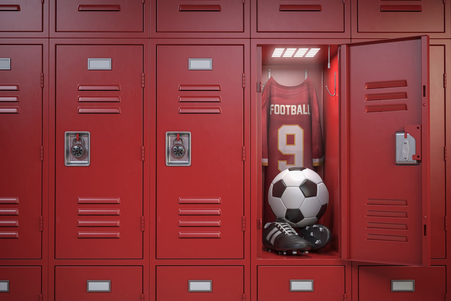 Sfondo Di Calcio Dell'Armadietto Del Guardaroba Della Scuola DBD7-26
