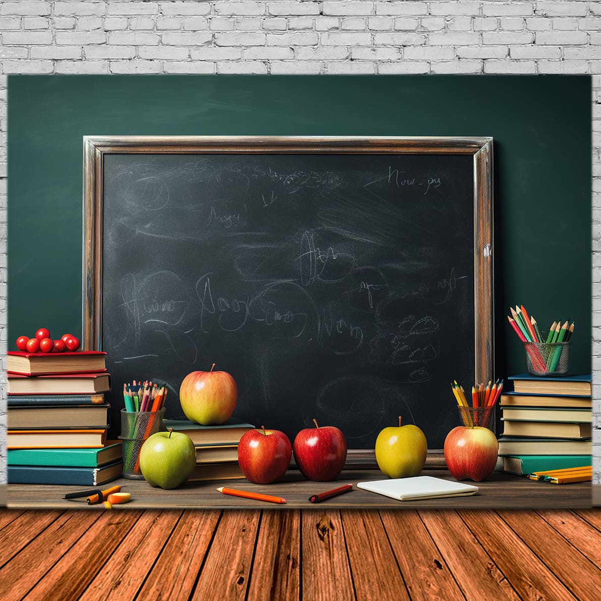 Ritorno A Scuola Lavagna Libri Sfondo DBD7-28