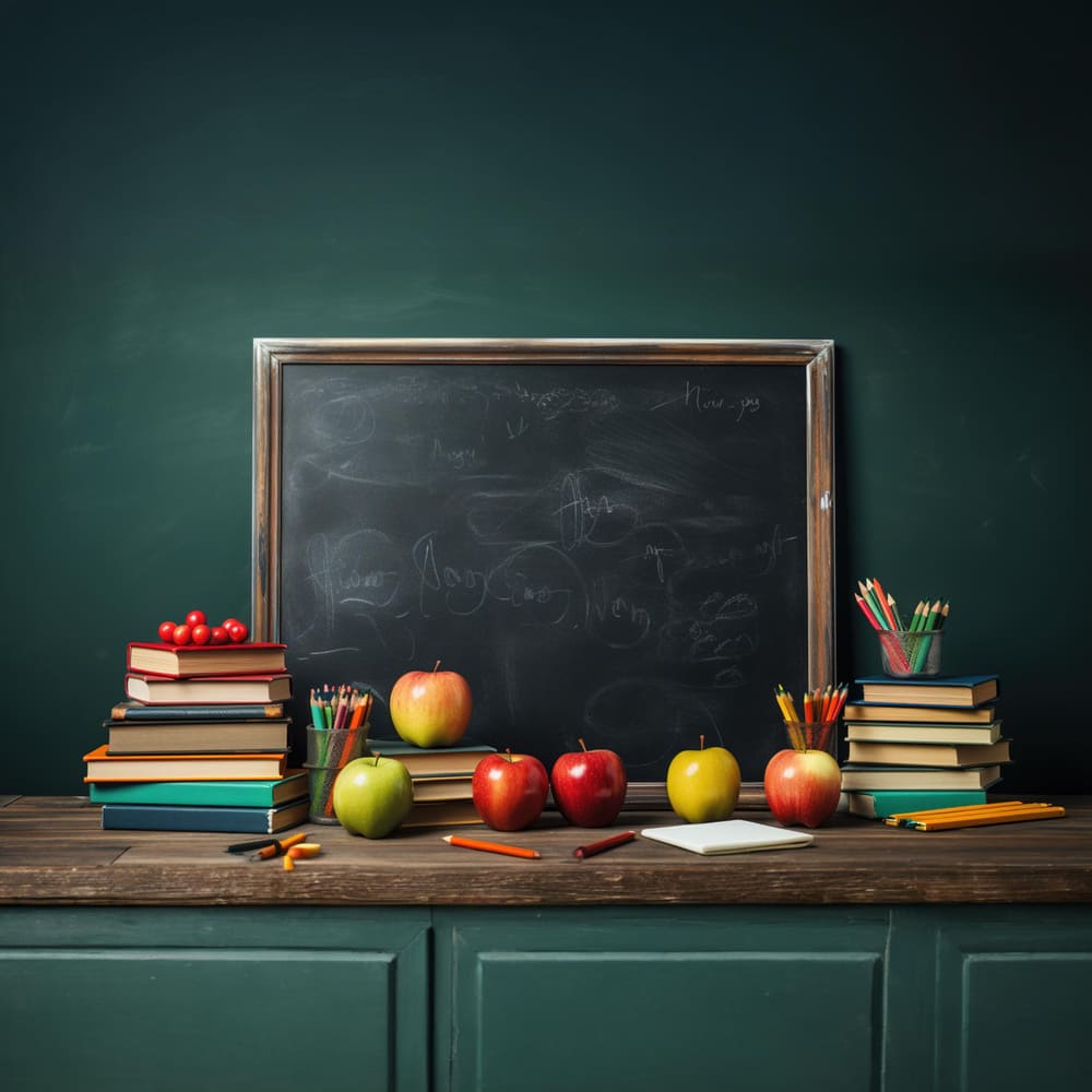 Ritorno A Scuola Lavagna Libri Sfondo DBD7-28