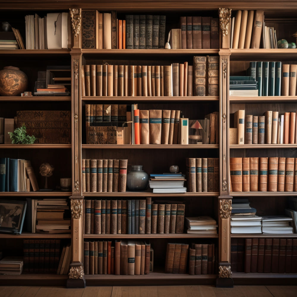 Libreria Vintage Sullo Sfondo Del Ritorno A Scuola DBD7-40