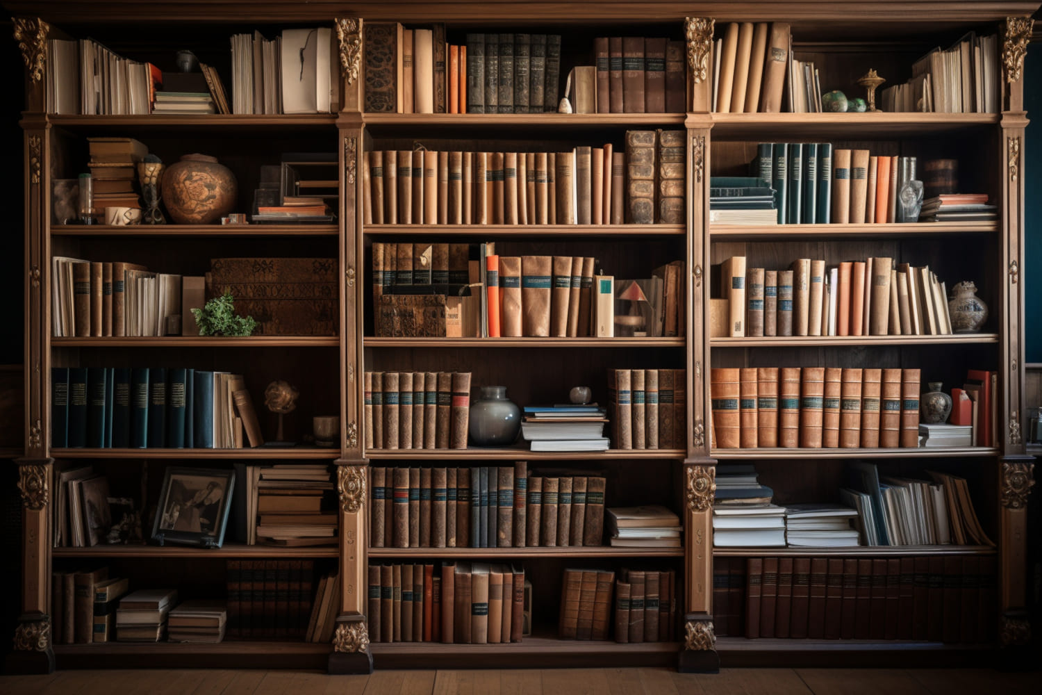 Libreria Vintage Sullo Sfondo Del Ritorno A Scuola DBD7-40