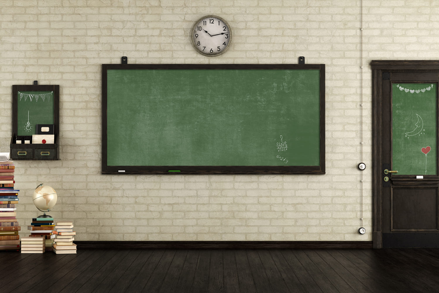 Ritorno A Scuola Sullo Sfondo Vuoto Dell'Aula Retro DBD7-45