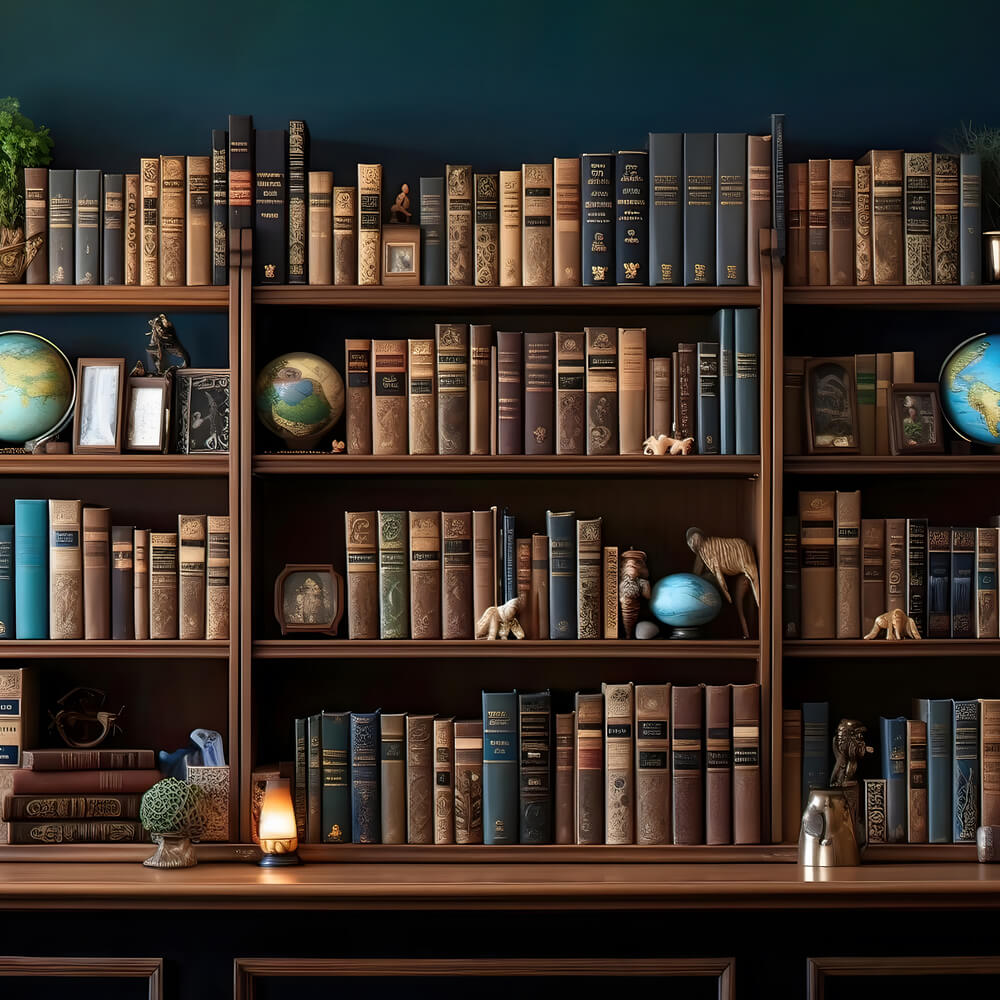 Libri Sullo Scaffale Della Biblioteca Sfondo Del Ritorno A Scuola DBD7-6