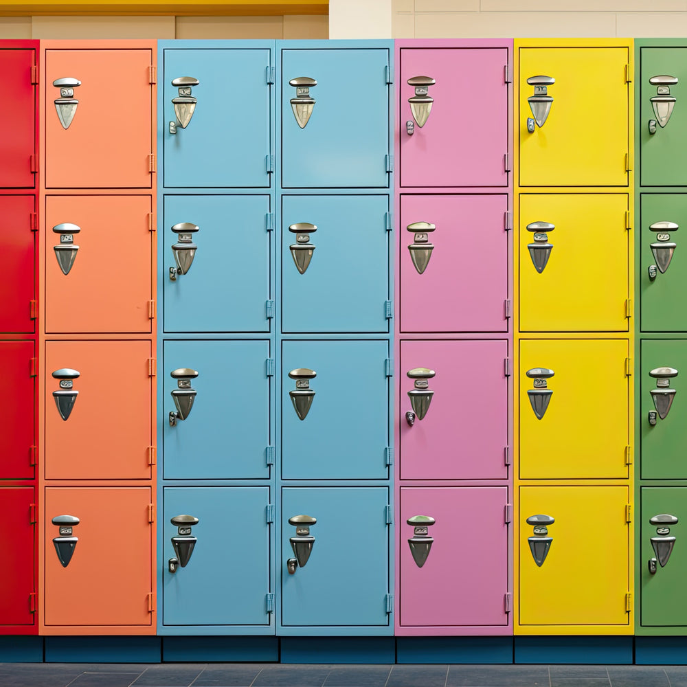 Ritorno A Scuola Sfondo Colorato Con Armadietti DBD7-65