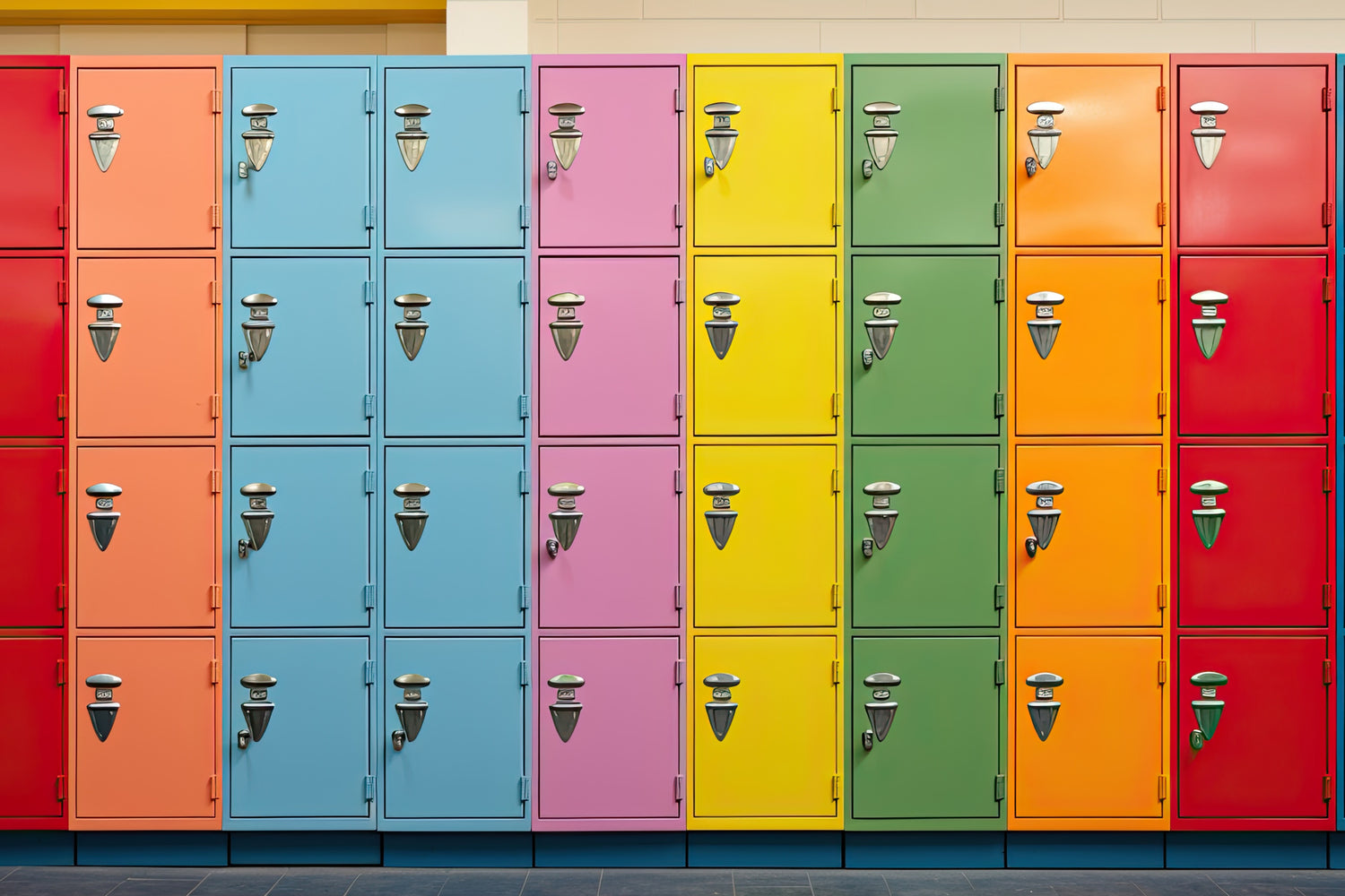 Ritorno A Scuola Sfondo Colorato Con Armadietti DBD7-65