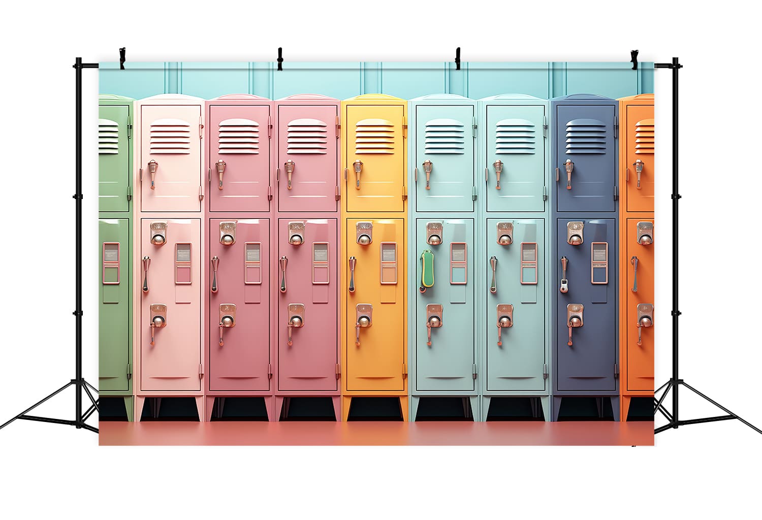 Sfondo Fotografico Con Armadietti Colorati Per La Scuola DBD7-85