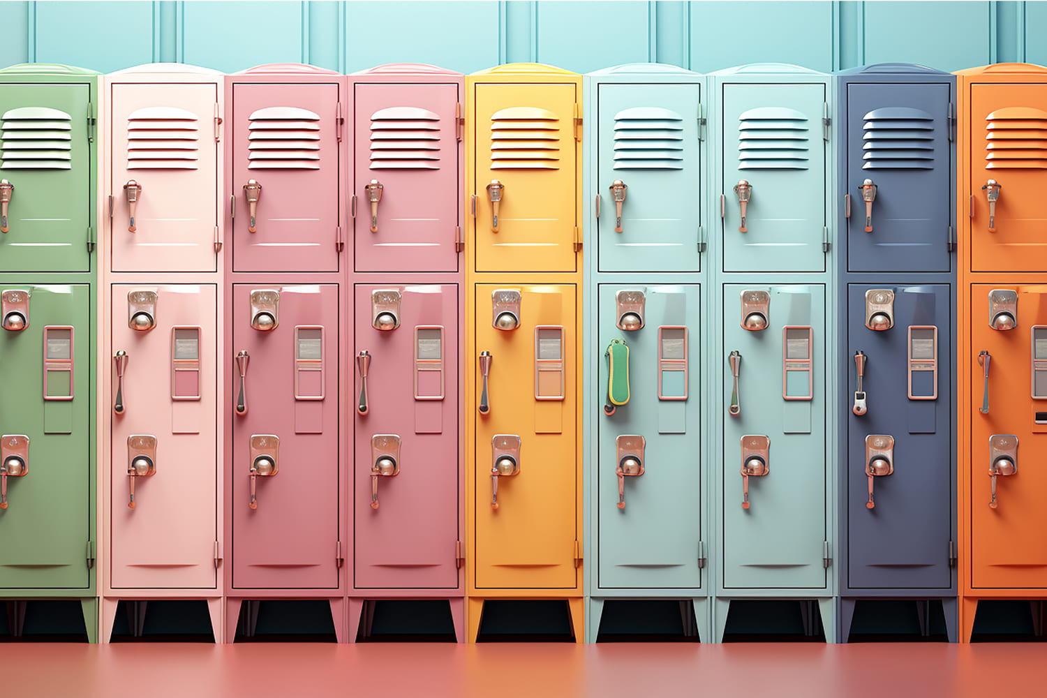 Sfondo Fotografico Con Armadietti Colorati Per La Scuola DBD7-85