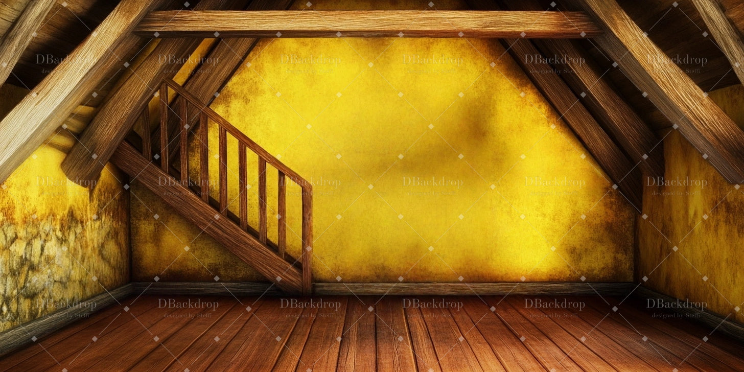 Fondale Per Palcoscenico Interno Di Un Cottage Fatiscente Fondale Per Danza Scolastica CSH59-T9