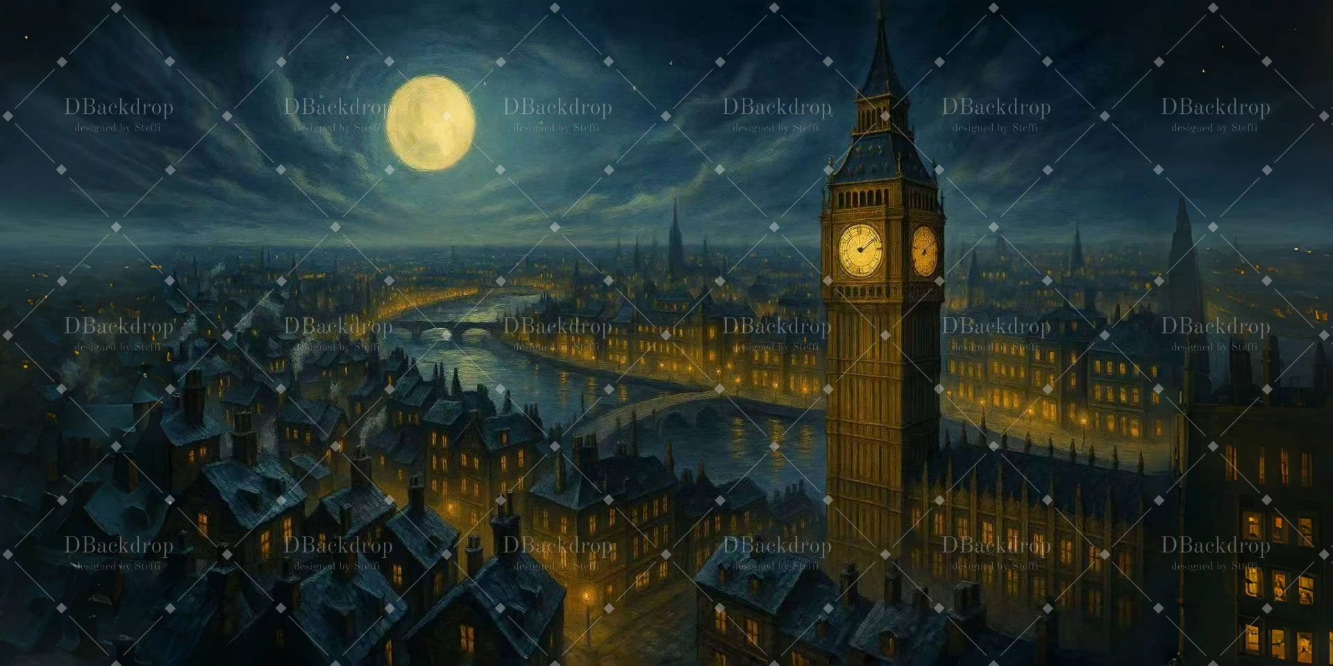 Fondali Per Palcoscenici Fly Over London Dance Stage Background CSH59-T10