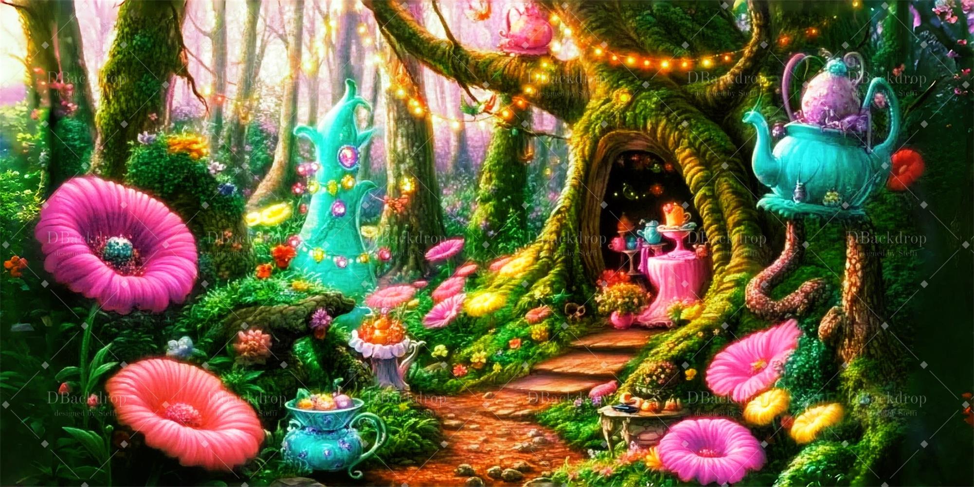 Fondali Per Spettacoli Forest Tea Gathering Fondale Teatrale CSH59-T14