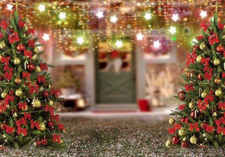 Christmas Tree Lights DEcorations Photo Studio Backdrop G-1196