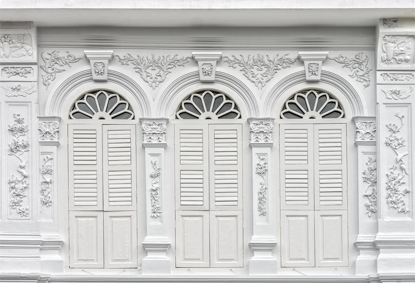 Sfondo Fotografico Bianco Retro Con Porta In Legno G-180