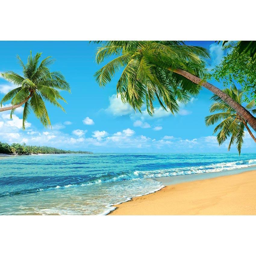 Summer Sea Beach Blue Sky Photo Backdrop G-502