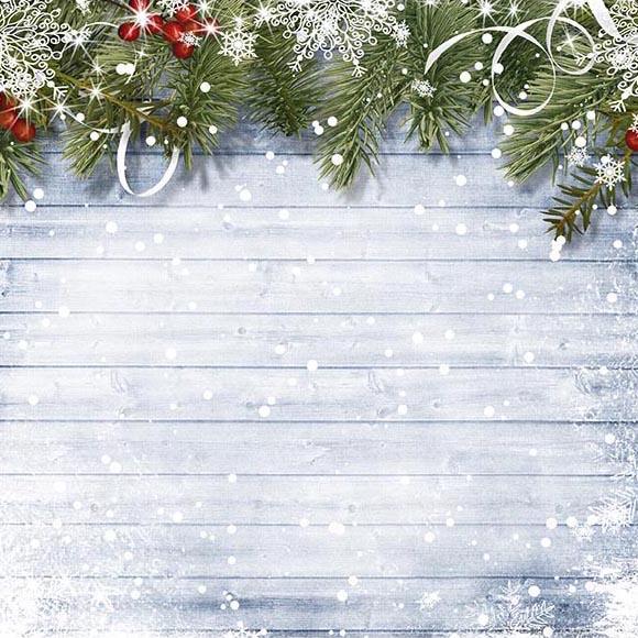 Sfondo Da Parete In Legno Con Decorazione Natalizia Con Fiocchi Di Neve Per Fotografia G-519