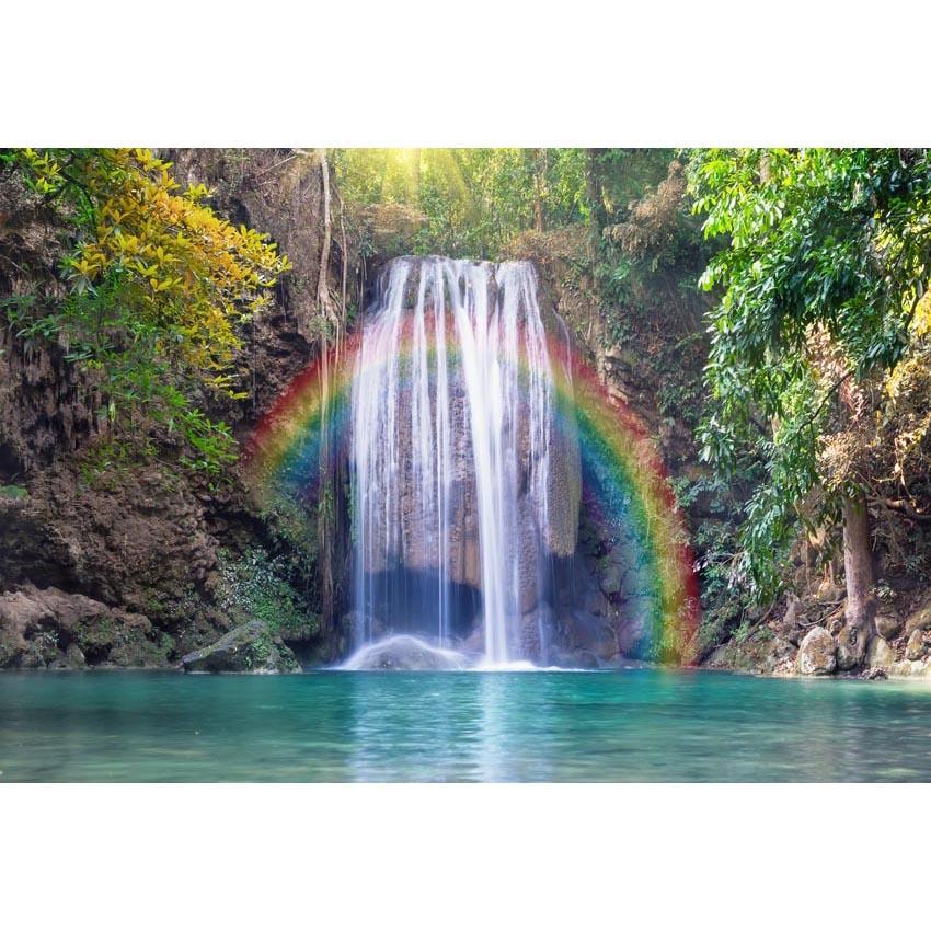 Rainbow Waterfall Mountain Scenery Backdrops for Photo Booth G-581