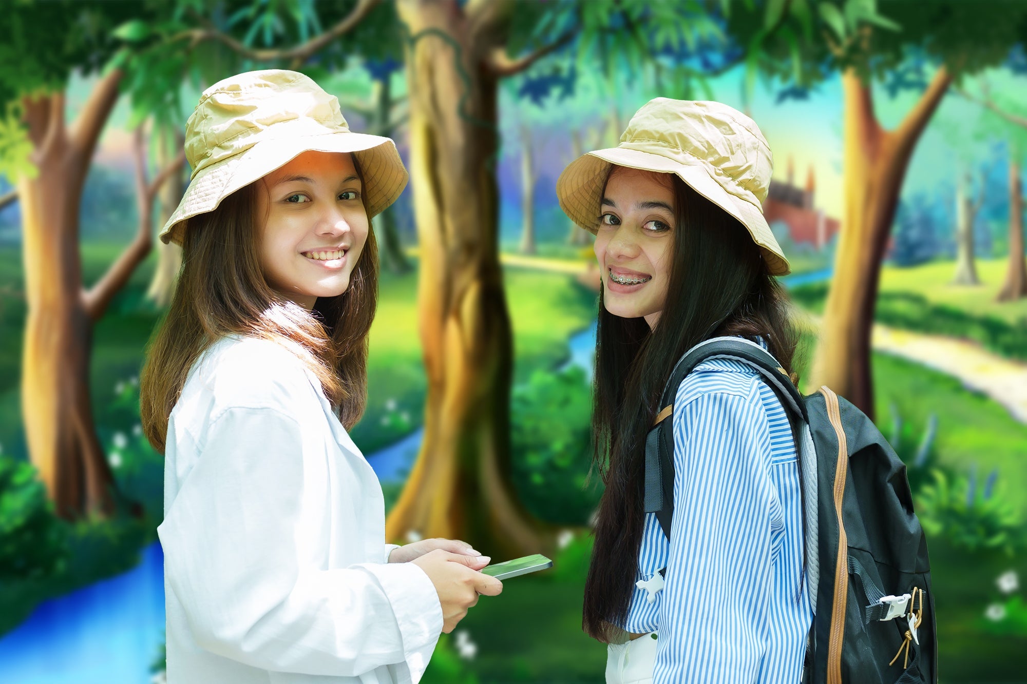 Fondale Per Studio Fotografico Cartoon Forest Castle G-583