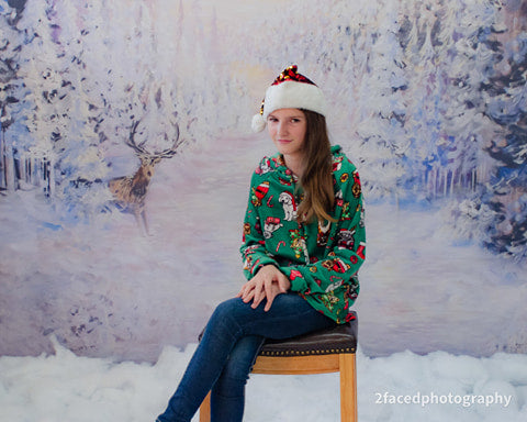 Sfondo Fotografico Per Neonati Neve Invernale Natale G-907