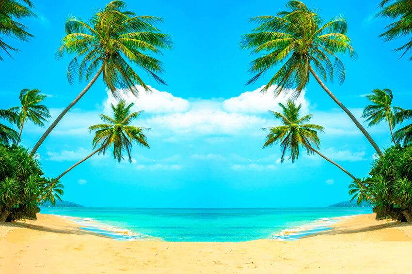 Fondale Summer Beach Sea Coconut Tree Photo Booth GA-77