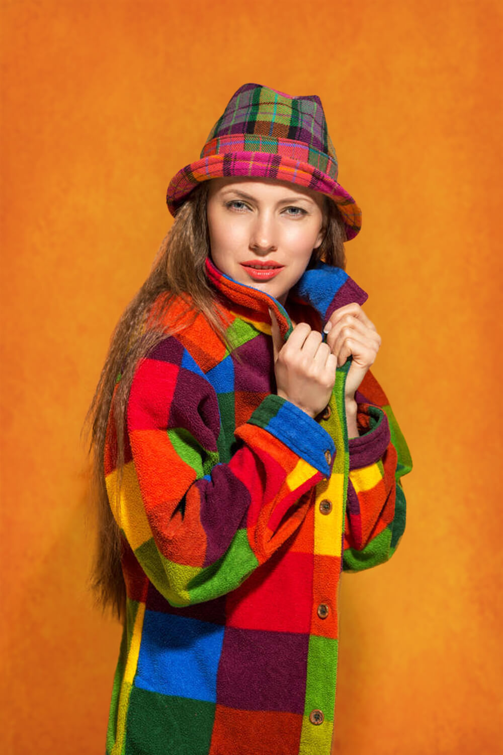 Sfondo Per Cabina Fotografica Con Texture Astratta Leggera Arancione GC-137