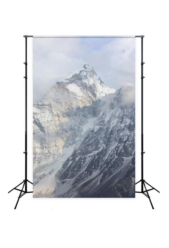 Sfondo Di Cabina Fotografica Invernale In Montagna Con Neve J02812