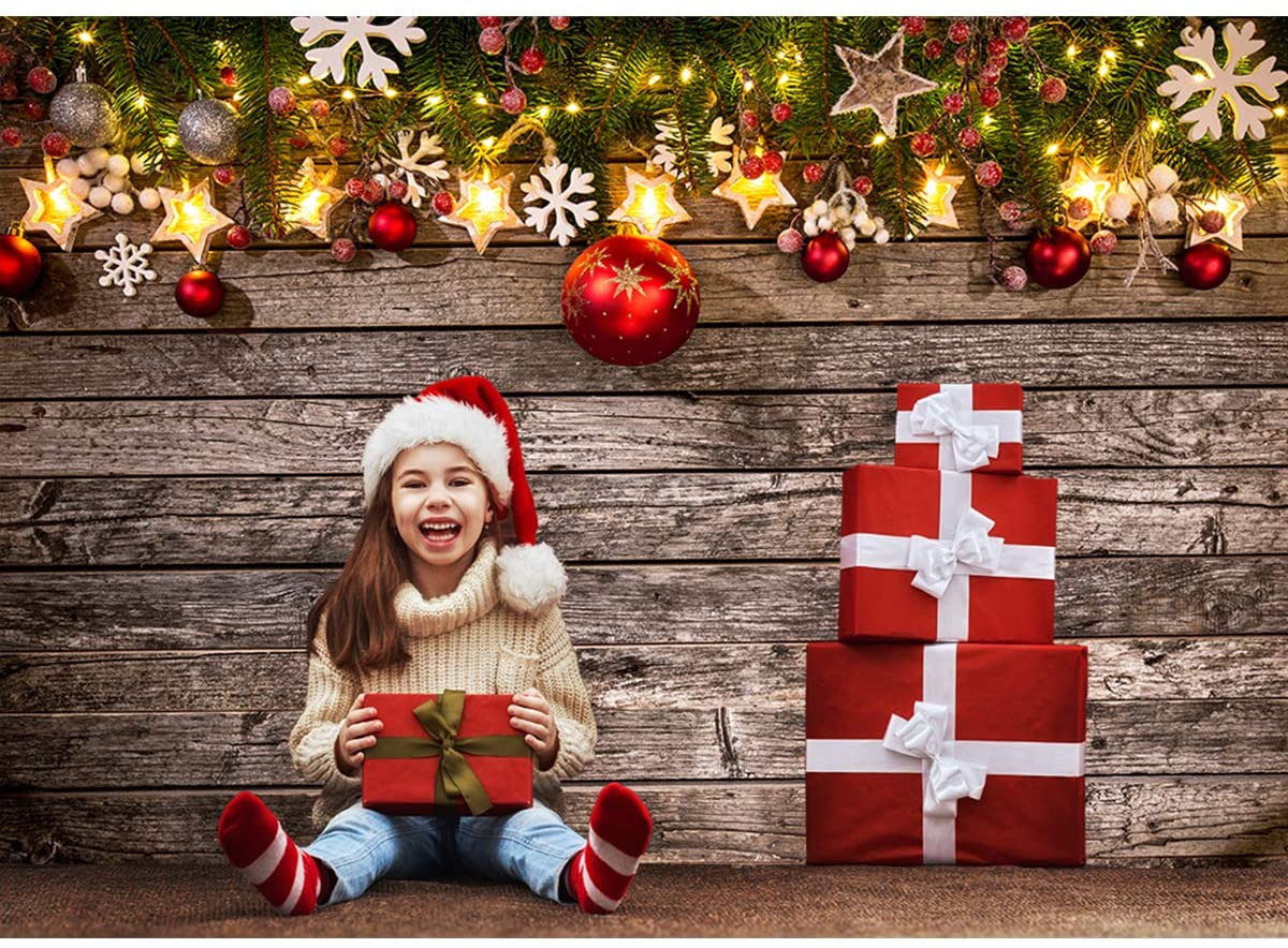 Sfondo Per Feste In Studio Fotografico In Legno Con Decorazioni Natalizie KAT-182
