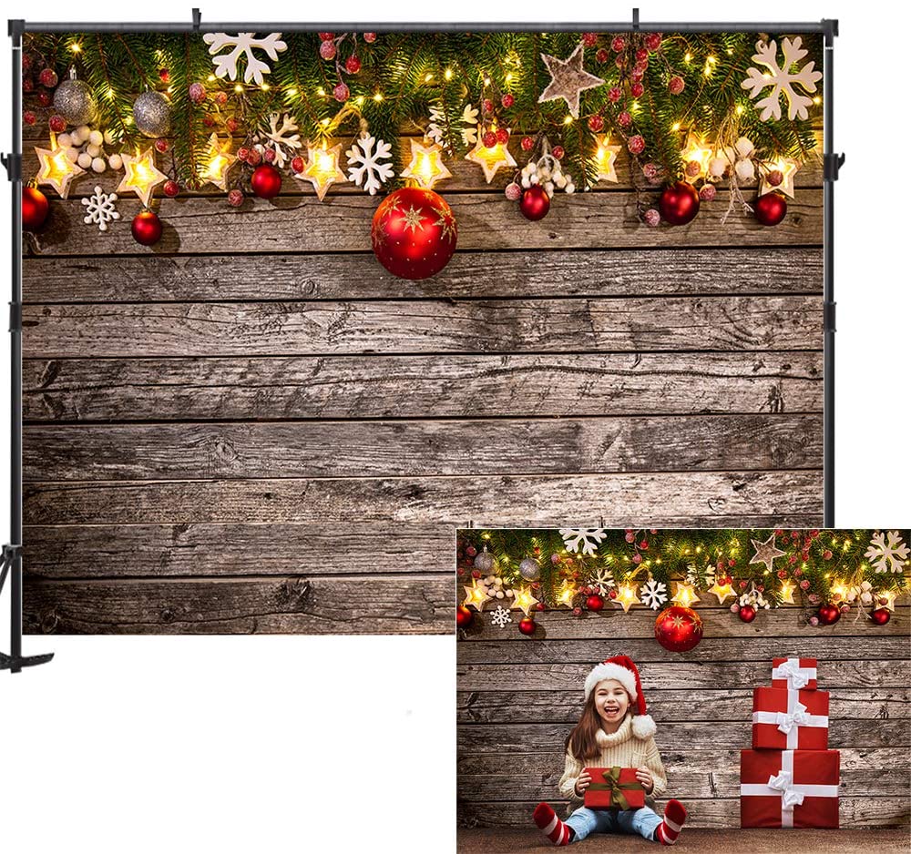 Sfondo Per Feste In Studio Fotografico In Legno Con Decorazioni Natalizie KAT-182