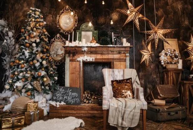 Calzini Per Albero Di Natale Con Caminetto Fondale Per Studio Fotografico KAT-20