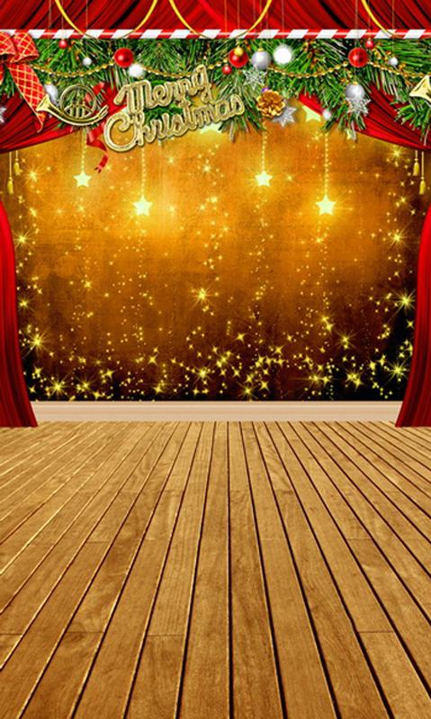 Sfondo Fotografico Con Tenda Rossa Con Luci Di Natale L-855