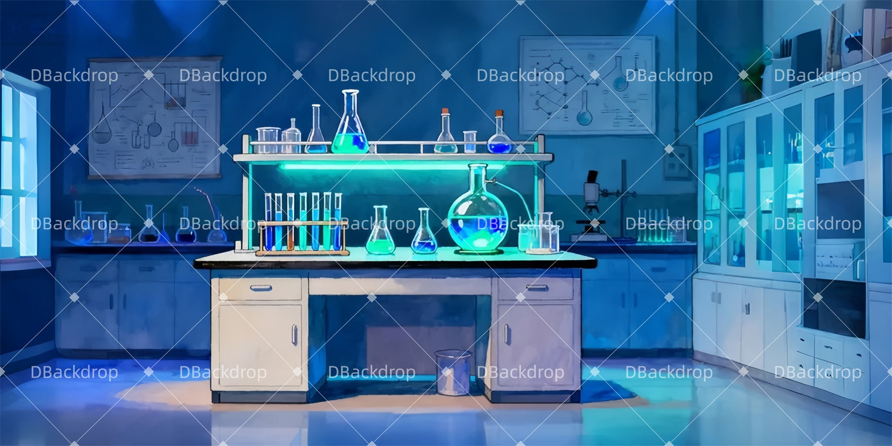 Fondale Per Cinema Laboratorio Scientifico Palcoscenico Interno LXX510-T46